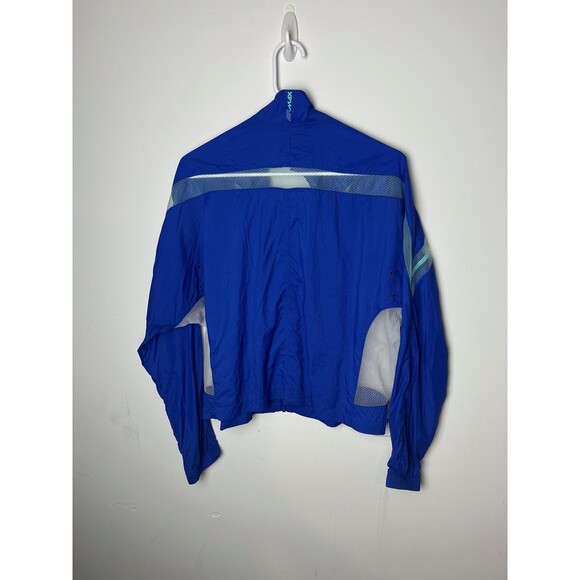 Nike Jacket Womens Large Blue Giant Swoosh Mesh Windbreaker Running Zip Air Max - Picture 4 of 6